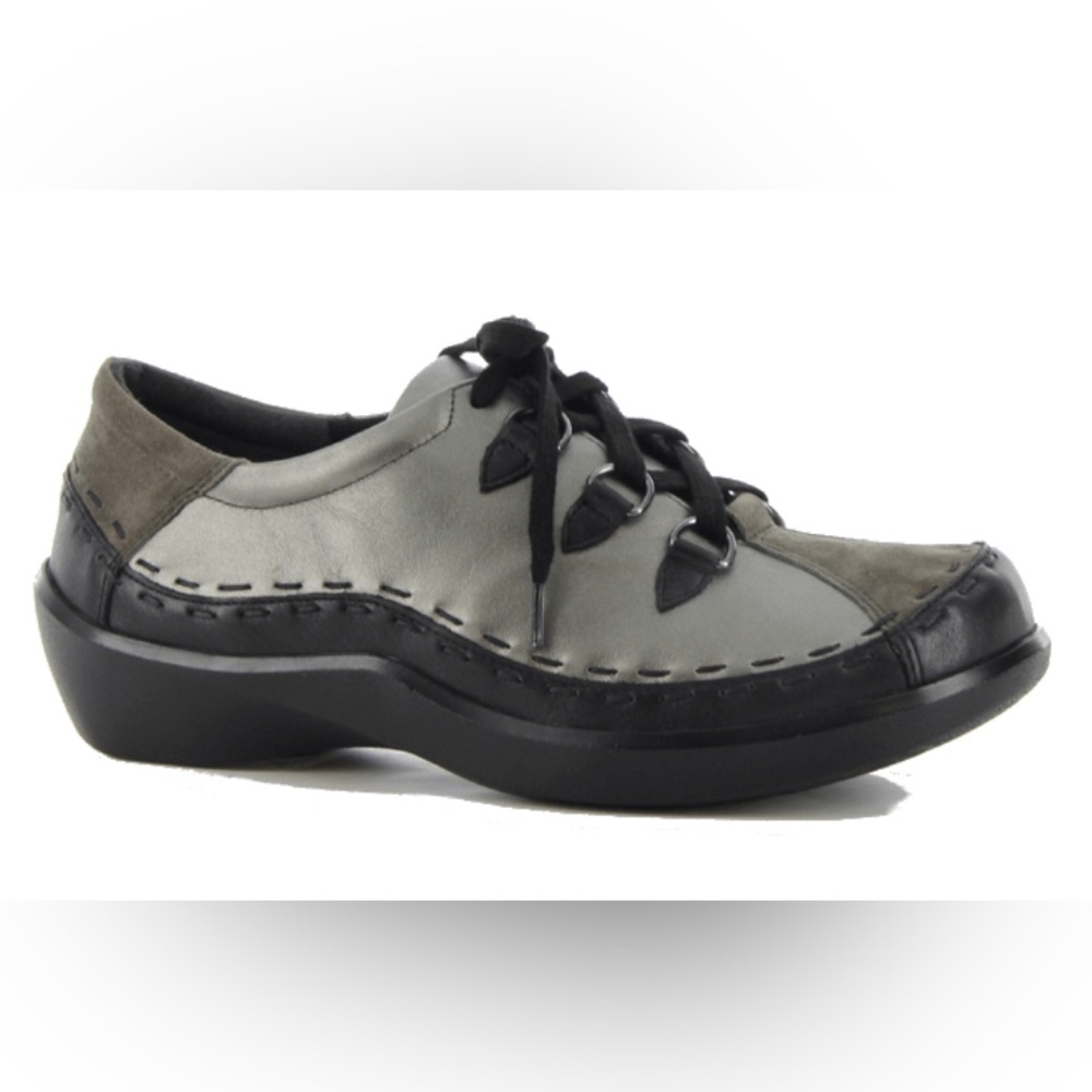 Ziera Women’s Allsorts Black/Slate/Pewter Leather Sneakers Size EU 38.5